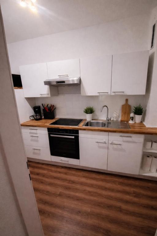 Ferienwohnung Okarben — Vollausgestattete Küche mit Spülmaschine